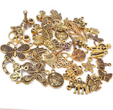 50pcs Antique Golden Mixed Charms Alloy Pendants for DIY Jewelry Making