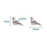 50pcs Antique Silver Bird Tibetan Alloy Beads Metal Spacer Beads