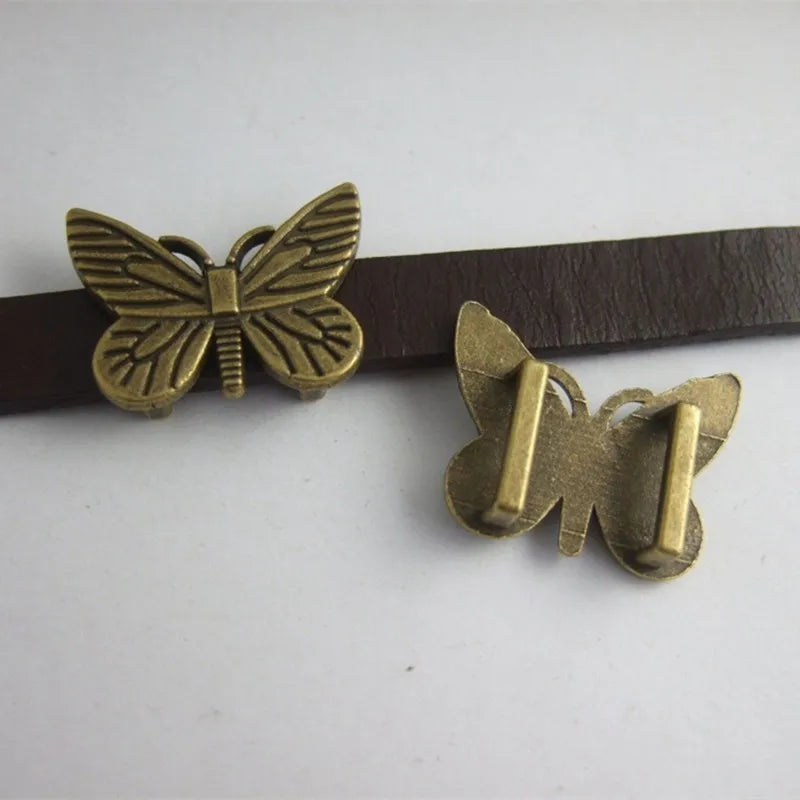 50pcs Butterfly Slider Spacer for Leather Cord Jewelry Findings
