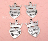 50pcs Antique Silver Plated Knitting Queen Charms Pendant