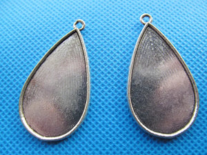 50pcs Raindrop Base Setting Tray Bezel Pendant Charm, fit 20mmx35mm Cabochon