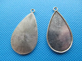 50pcs Raindrop Base Setting Tray Bezel Pendant Charm, fit 20mmx35mm Cabochon