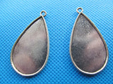 50pcs Raindrop Base Setting Tray Bezel Pendant Charm, fit 20mmx35mm Cabochon