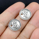 50pcs Tibetan Silver 2 Sided OM Charms Pendants 15mm
