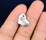 50pcs Tibetan Silver Sister Charms Pendant 16x13mm