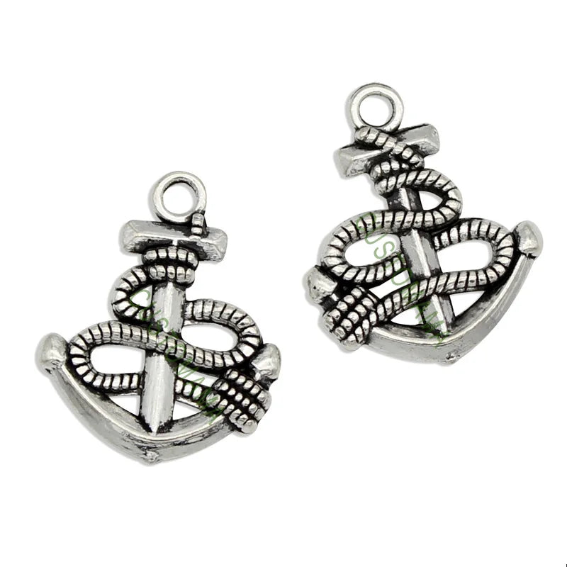 50pcs Tibetan Silver 2 Sided Summer Charms Pendant
