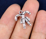 50pcs Tibetan Silver Candy Cane Charms Pendant, 19x17mm Christmas Crutches Charm