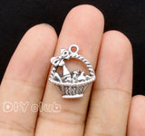 50pcs Tibetan Silver Gift Basket Charms Pendants 20x17mm