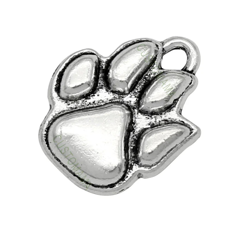 50pcs Tibetan Silver Paw Print Charms Pendant 20x16mm