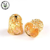 50pcs Hollow Bell Flower Bead Caps Metal Findings for Jewelry Making DIY