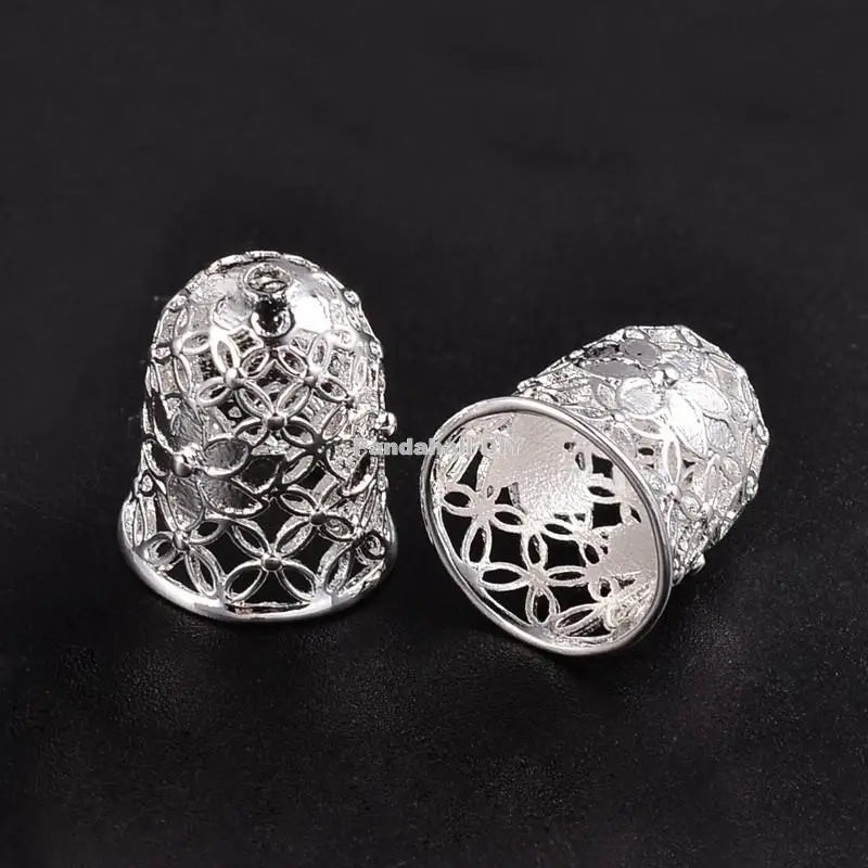 50pcs Hollow Bell Flower Bead Caps Metal Findings for Jewelry Making DIY