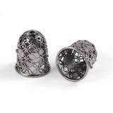 50pcs Hollow Bell Flower Bead Caps Metal Findings for Jewelry Making DIY