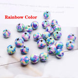 50pcs Polymer Clay Beads Colorful Rainbow Round Beads for Jewelry DIY Bracelet