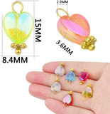 50pcs Mixed Colors Heart Charms for DIY Jewelry Making