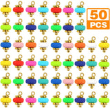 50pcs Polymer Clay Lantern Dangle Charms for DIY Jewelry Making