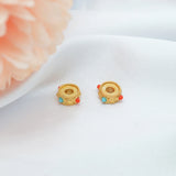 50pcs Nepal Ancient Sand Dragonfly Eye Enamel Spacer Stone Wheel Spacer