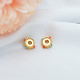 50pcs Nepal Ancient Sand Dragonfly Eye Enamel Spacer Stone Wheel Spacer