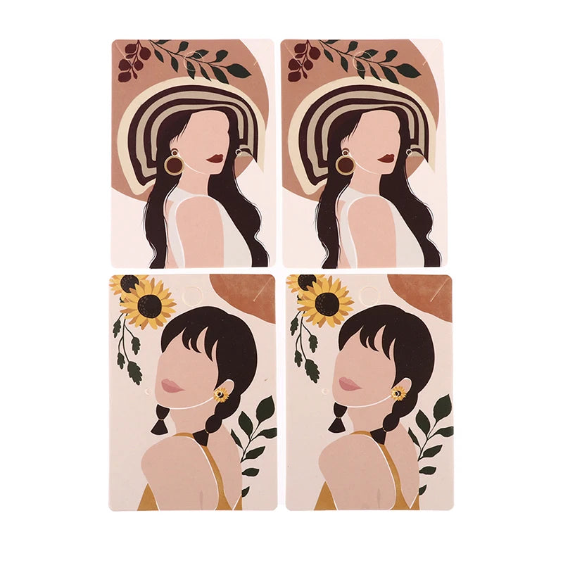 50pcs Beauty Necklace Ear Paper Packing Hang Tags Earring Cards 5x7cm