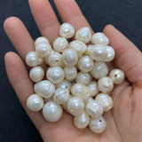 50pcs Big Hole Natural Freshwater Pearl Loose Beads Potato Shape Baroque Beads