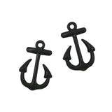 50pcs Black Plated 2 Sided Summer Charms Pendant 23x16mm