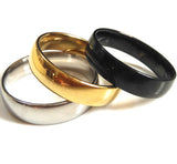 50pcs Silver Plate 6mm Band Rings Stainless Steel Wedding Jewelry