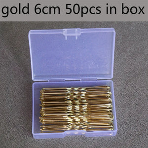 50pcs Metal U Shaped Hair Clips Wedding Bobby Pins Hairpins