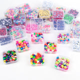 50pcs Mixed Polymer Clay Beads Charms Cartoon Flower Heart Smiley Bead Jewelry