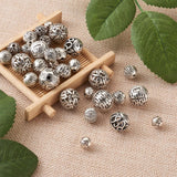 Tibetan Antique Silver Hollow Metal Beads for DIY Jewelry Making