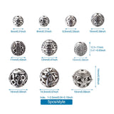Tibetan Antique Silver Hollow Metal Beads for DIY Jewelry Making