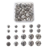Tibetan Antique Silver Hollow Metal Beads for DIY Jewelry Making
