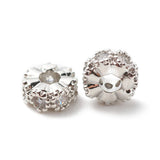 50pcs Brass CZ Flower Spacer Beads Cadmium & Lead Free Golden 6x3mm