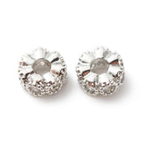 50pcs Brass CZ Flower Spacer Beads Cadmium & Lead Free Golden 6x3mm