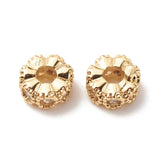 50pcs Brass CZ Flower Spacer Beads Cadmium & Lead Free Golden 6x3mm