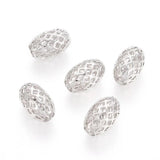 50pcs Brass Filigree Beads Hollow Loose Beads for DIY Craft Jewelry Making