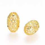 50pcs Brass Filigree Beads Hollow Loose Beads for DIY Craft Jewelry Making