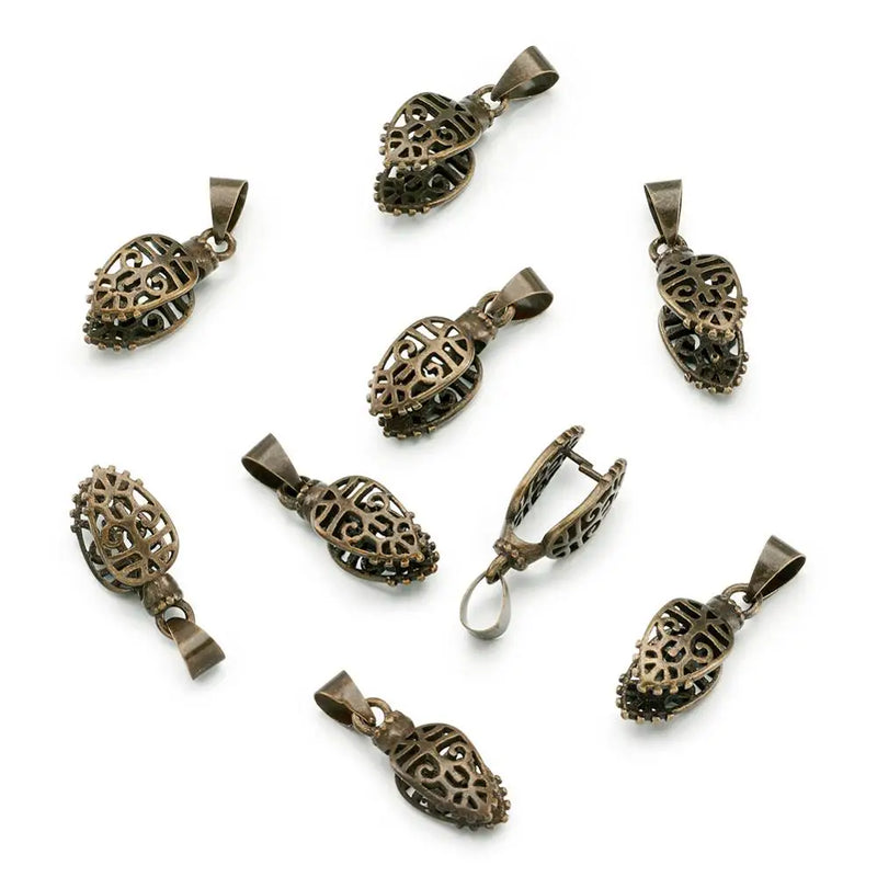 50pcs Brass Ice Pick and Pinch Bails Platinum 24mm