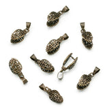 50pcs Brass Ice Pick and Pinch Bails Platinum 24mm