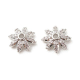 50pcs Brass CZ Multi-Petal Flower Bead Caps 10x3.5mm DIY Jewelry Making
