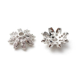 50pcs Brass CZ Multi-Petal Flower Bead Caps 10x3.5mm DIY Jewelry Making
