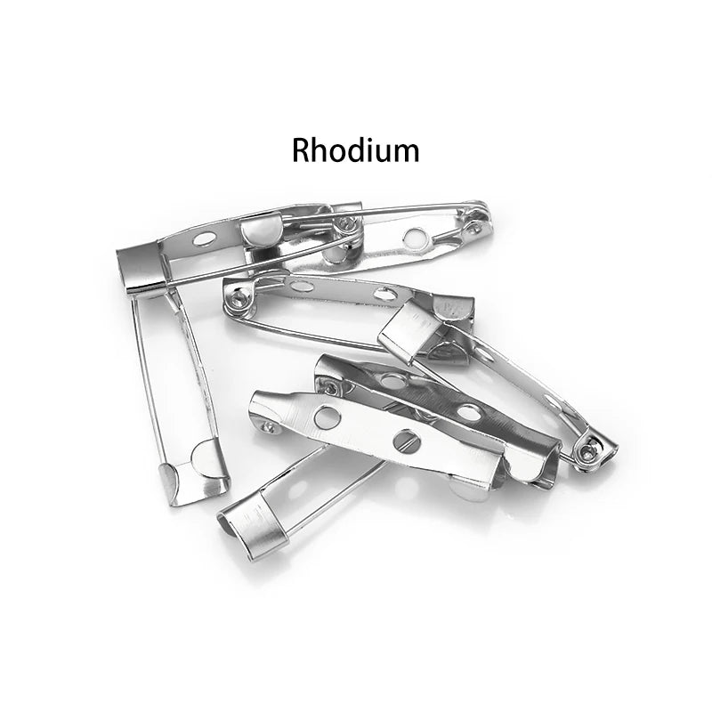 50pcs Brooch Clip Base Pins Safety Pins for DIY Jewelry Making 15-35mm