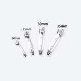50pcs Brooch Clip Base Pins Safety Pins for DIY Jewelry Making 15-35mm