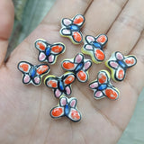 50pcs Butterfly Ceramic Beads 13X18MM Hand Painted Loose Spacer for DIY Jewelry