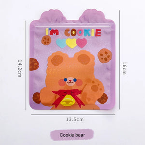 50pcs Cartoon Storage Zip Lock Bag for Biscuit Candy Food Jewelry Packaging