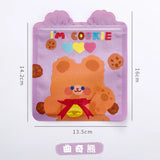 50pcs Cartoon Storage Zip Lock Bag for Biscuit Candy Food Jewelry Packaging