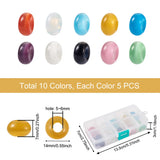 50pcs Cat Eye Stone Rondelle Large Hole Beads for DIY Charm Bracelets