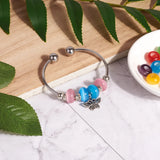 50pcs Cat Eye Stone Rondelle Large Hole Beads for DIY Charm Bracelets