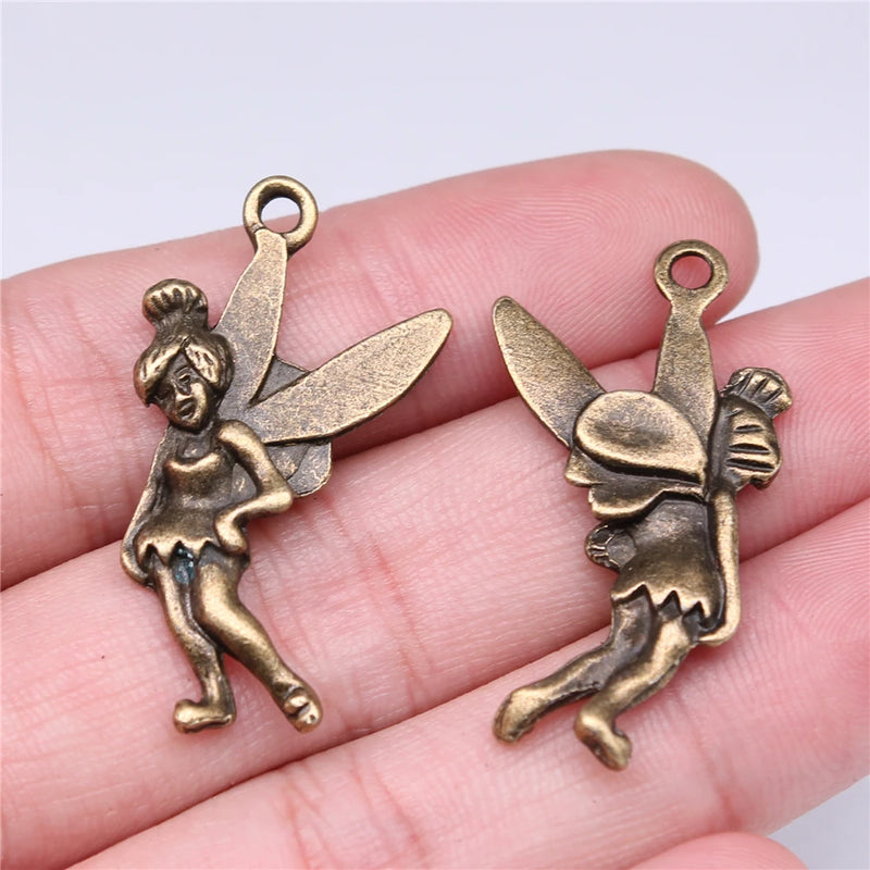 50pcs Angel Charm Pendant Antique Bronze DIY Jewelry Findings