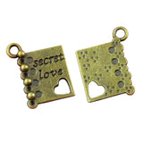 50pcs Charms Book Diary Secret Love Pendant Antique DIY Jewelry