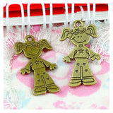 50pcs Antique Bronze Girl Charms 27.1*15MM Pendant Findings DIY Vintage Jewelry