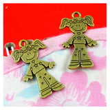 50pcs Antique Bronze Girl Charms 27.1*15MM Pendant Findings DIY Vintage Jewelry